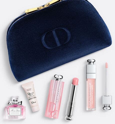 2 Makeup and Skincare Products in a Dior Pouch .